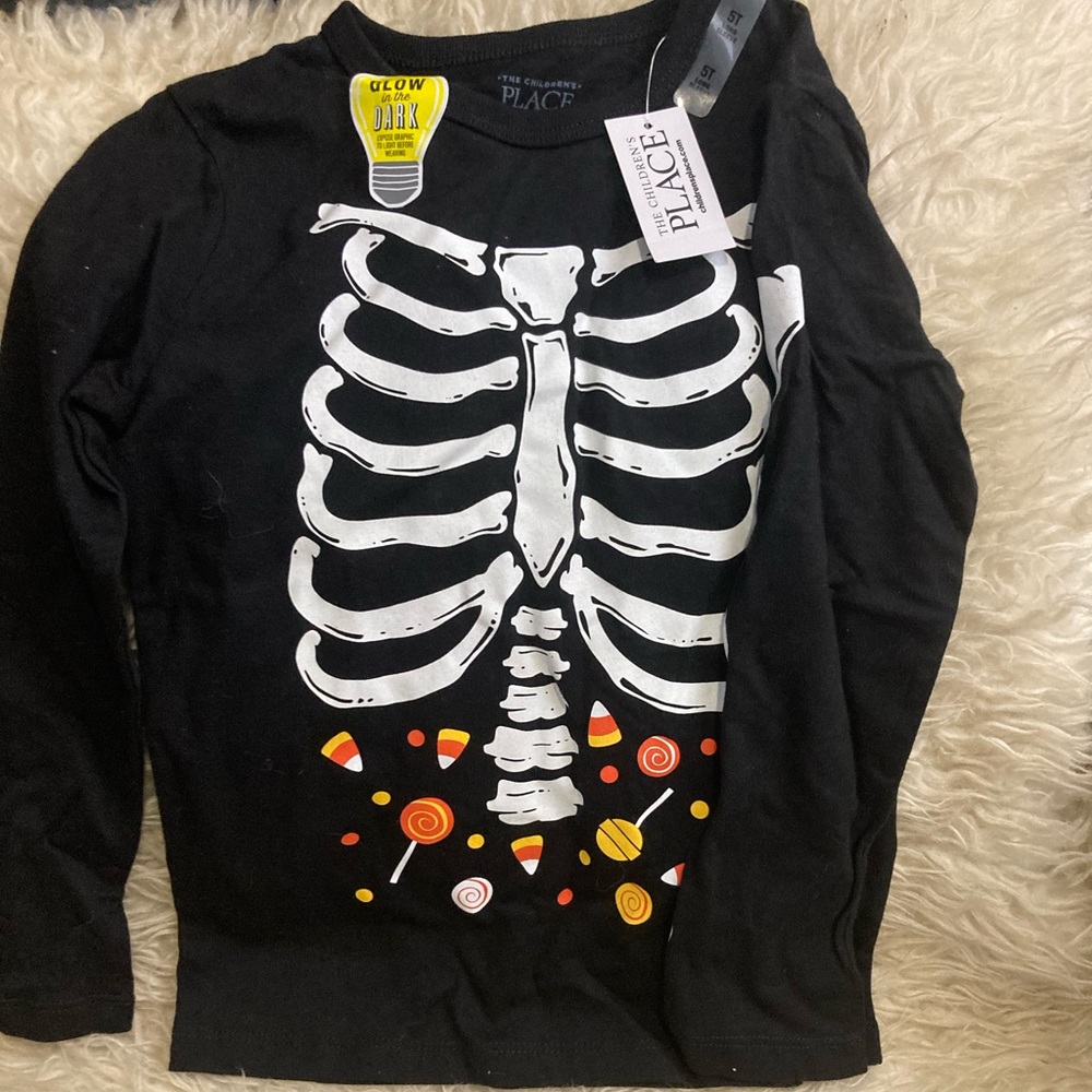 9-13 the children’s place black Halloween shirt 5t NWT Boys girls